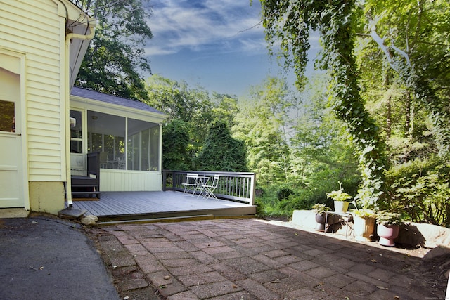 3 Deerfield Dr, Clinton, CT 06413 - view of patio with a sunroom and a deck