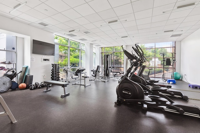 33 N Water St Unit 505, Norwalk, CT 06854 - exercise room featuring a drop ceiling