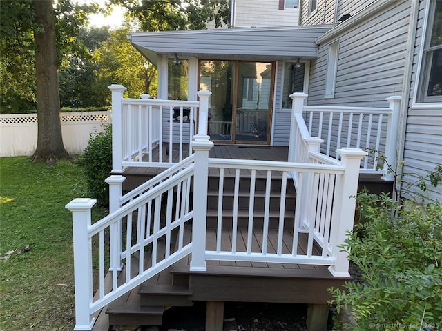 32 Beaver Hill Rd, Greenburgh, NY 10523 - deck with stairs and a lawn