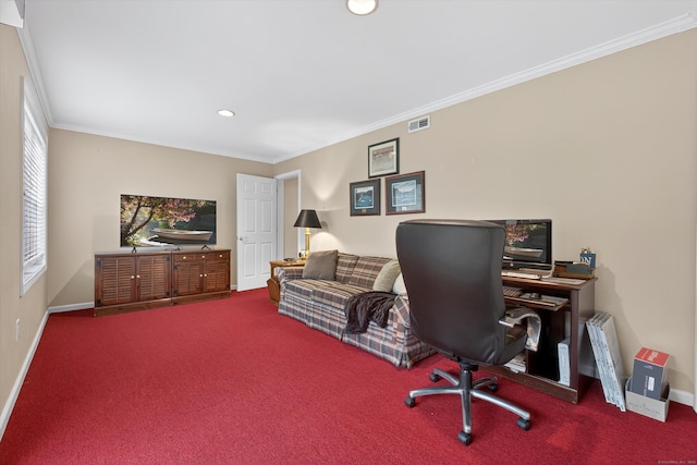 1401 Pinnacle Way Unit 1401, Danbury, CT 06811 - carpeted office with crown molding and recessed lighting