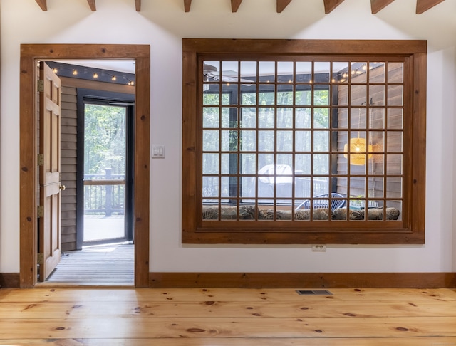 17 Kathleen Dr, Stratford, CT 06614 - doorway with lofted ceiling and wood finished floors