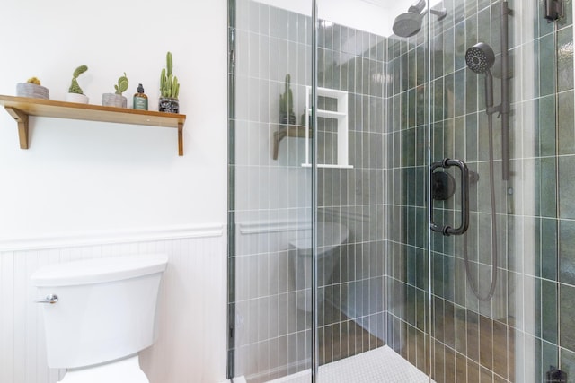 17 Kathleen Dr, Stratford, CT 06614 - bathroom with wainscoting and tiled shower