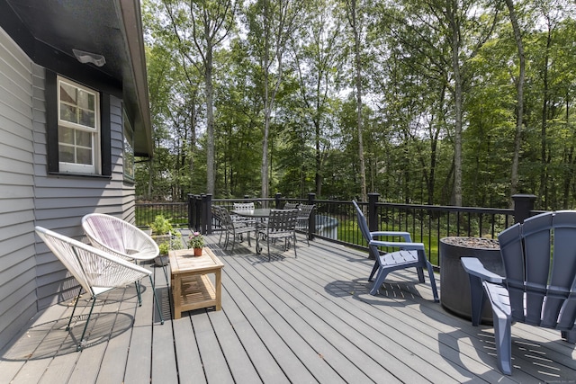 17 Kathleen Dr, Stratford, CT 06614 - wooden terrace with outdoor dining area
