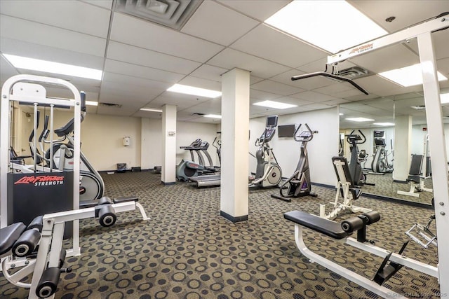 59 Courtland Ave Apt 3Q, Stamford, CT 06902 - gym featuring carpet and a paneled ceiling
