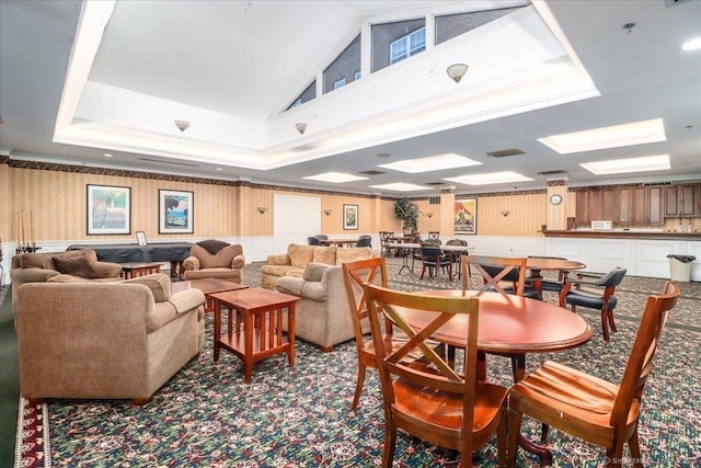 59 Courtland Ave Apt 3Q, Stamford, CT 06902 - carpeted dining space featuring vaulted ceiling