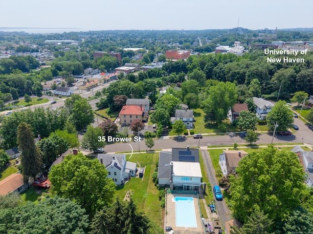 35 Brower St, West Haven, CT 06516 - aerial view of residential area with a pool