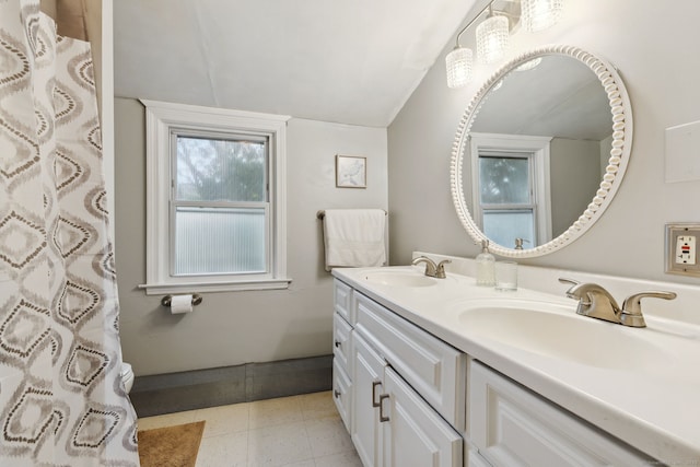 53 Daytona St, West Haven, CT 06516 - full bath featuring double vanity and vaulted ceiling