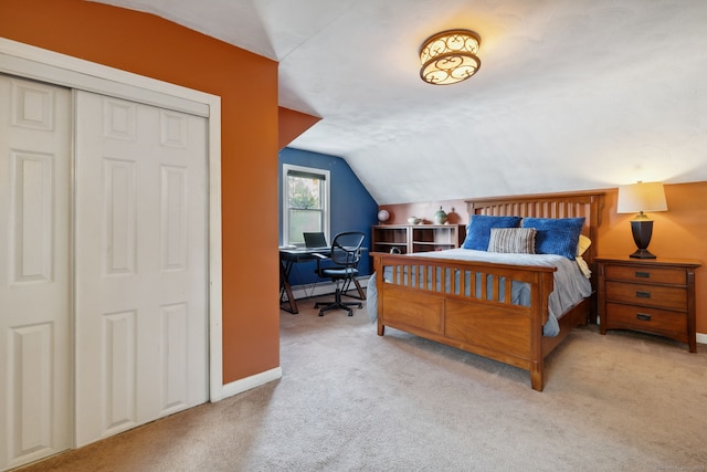 53 Daytona St, West Haven, CT 06516 - carpeted bedroom with vaulted ceiling, baseboard heating, and a closet
