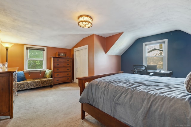53 Daytona St, West Haven, CT 06516 - bedroom featuring vaulted ceiling, carpet, and a closet