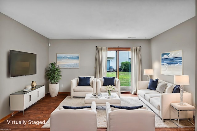 410 Emmett St Unit 45, Bristol, CT 06010 - living room featuring wood finished floors and baseboards