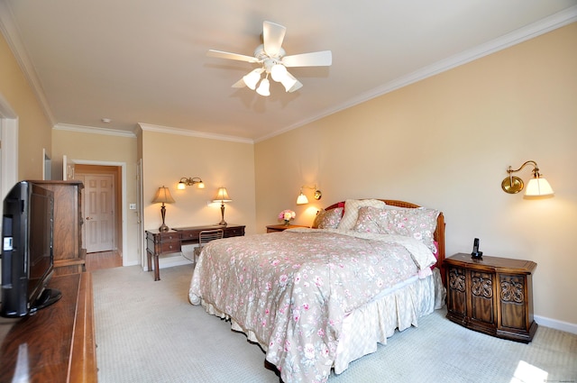 20 Carnoustie Cir, Bloomfield, CT 06002 - carpeted bedroom with ornamental molding and ceiling fan