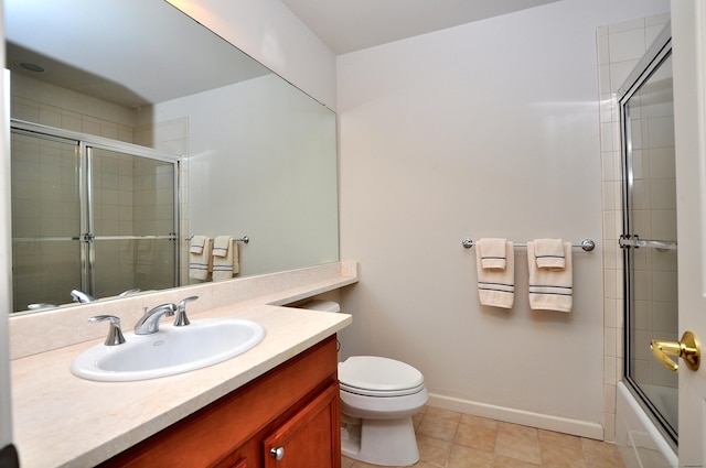20 Carnoustie Cir, Bloomfield, CT 06002 - bathroom featuring vanity, bath / shower combo with glass door, and tile patterned flooring