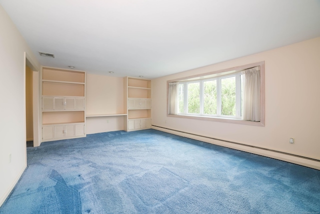 57 Apple Tree Ln, Hamden, CT 06518 - unfurnished living room featuring a baseboard radiator and carpet