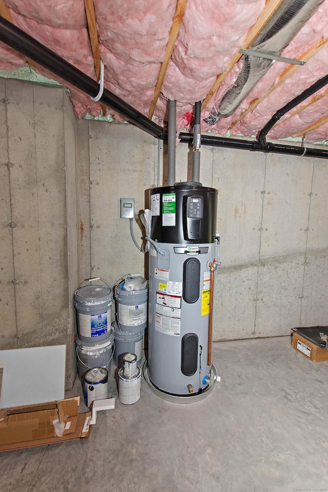 6 S Bear Hill Rd, Chaplin, CT 06235 - utility room featuring hybrid water heater