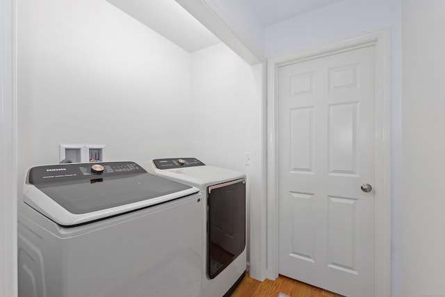 6 S Bear Hill Rd, Chaplin, CT 06235 - laundry room with washer and dryer and light wood-type flooring