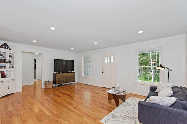 6 S Bear Hill Rd, Chaplin, CT 06235 - living area featuring light wood-style flooring and recessed lighting