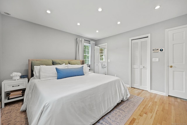 10 Eric Ct, Norwalk, CT 06851 - bedroom featuring light wood-type flooring, recessed lighting, and a closet