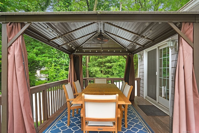 10 Eric Ct, Norwalk, CT 06851 - wooden deck featuring outdoor dining area and a gazebo