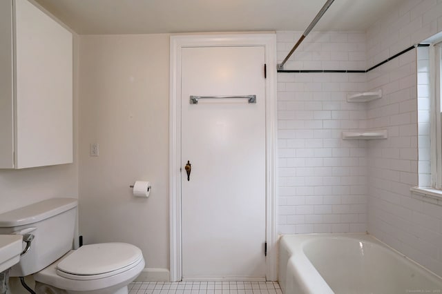 90 Edgewood Way, New Haven, CT 06515 - full bath with washtub / shower combination and tile patterned flooring