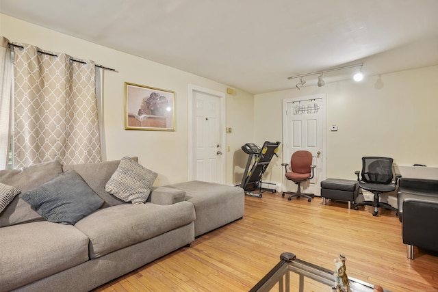 17 Pleasant St, Danbury, CT 06810 - living area with hardwood / wood-style floors and track lighting