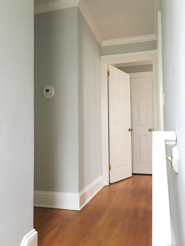 1333 Blue Hills Ave, Bloomfield, CT 06002 - hallway featuring light wood-type flooring and ornamental molding