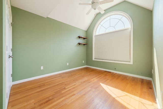 44 Forshaw Ave Unit 44, Plainville, CT 06062 - spare room featuring a ceiling fan, wood finished floors, and vaulted ceiling