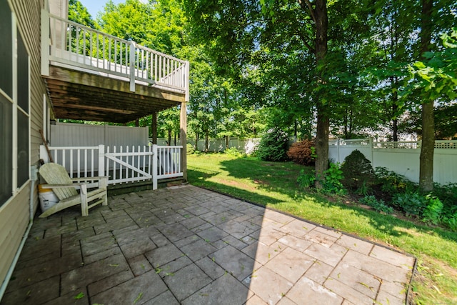 44 Forshaw Ave Unit 44, Plainville, CT 06062 - fenced backyard with a patio area and a wooden deck