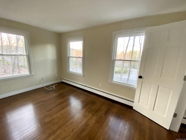 545 Simsbury Rd, Bloomfield, CT 06002 - spare room with a baseboard heating unit and dark wood finished floors
