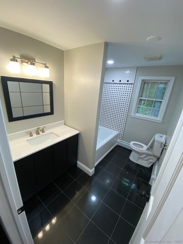 545 Simsbury Rd, Bloomfield, CT 06002 - bathroom with a shower, tile patterned floors, vanity, and a tub to relax in