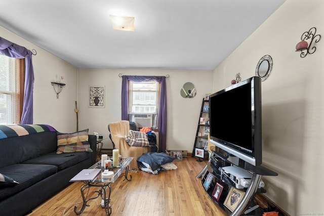 6 Houghton St, Bristol, CT 06010 - living room featuring cooling unit and hardwood / wood-style flooring