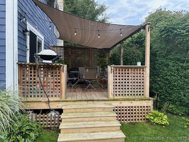 58 Barlow St, North Canaan, CT 06018 - wooden terrace featuring outdoor dining area