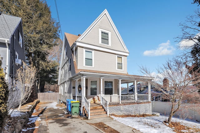 18 Morningside Ave, Waterbury, CT 06708 - american foursquare style home featuring covered porch and cooling unit