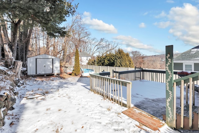 18 Morningside Ave, Waterbury, CT 06708 - snow covered deck with a storage shed