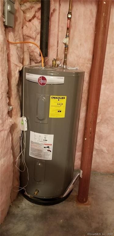 27 Amber Pl, Waterbury, CT 06705 - utility room with electric water heater