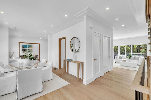 133 E Ave Unit A, New Canaan, CT 06840 - living room featuring light wood-style floors and recessed lighting