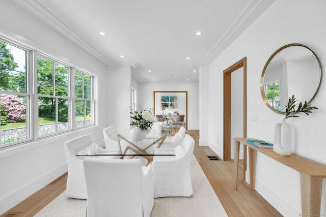 133 E Ave Unit A, New Canaan, CT 06840 - dining area with light wood-style flooring and recessed lighting