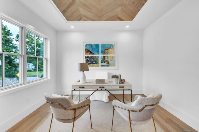 133 E Ave Unit A, New Canaan, CT 06840 - home office with light wood-style flooring and recessed lighting