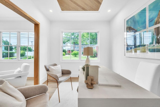 133 E Ave Unit A, New Canaan, CT 06840 - living area featuring wood finished floors and recessed lighting