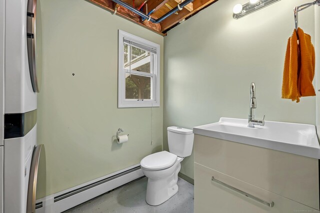 142 Raffia Rd, Enfield, CT 06082 - half bathroom with a baseboard heating unit, concrete flooring, and vanity