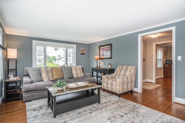 11 Craigmoor Rd, West Hartford, CT 06107 - living room featuring ornamental molding and wood finished floors