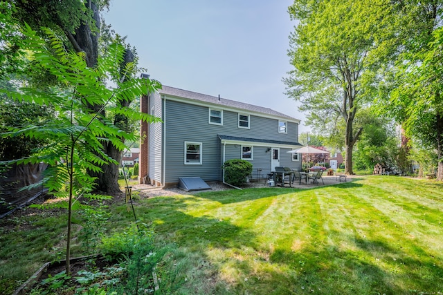 112 Shadow Ln, West Hartford, CT 06110 - rear view of property with a patio area and a chimney