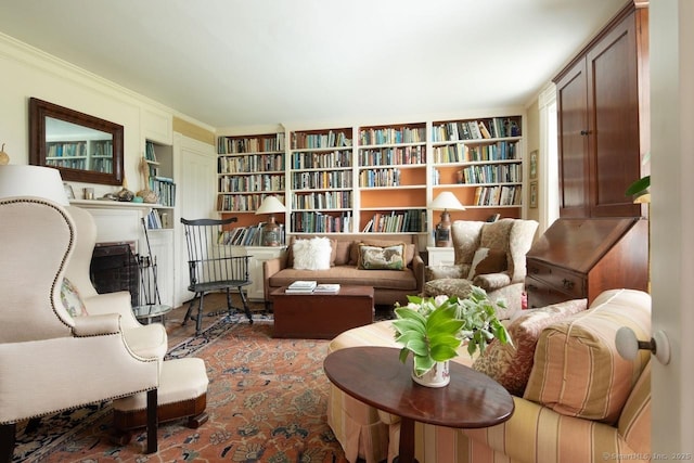 12 Popple Swamp Rd, Cornwall, CT 06754 - sitting room with built in features and ornamental molding