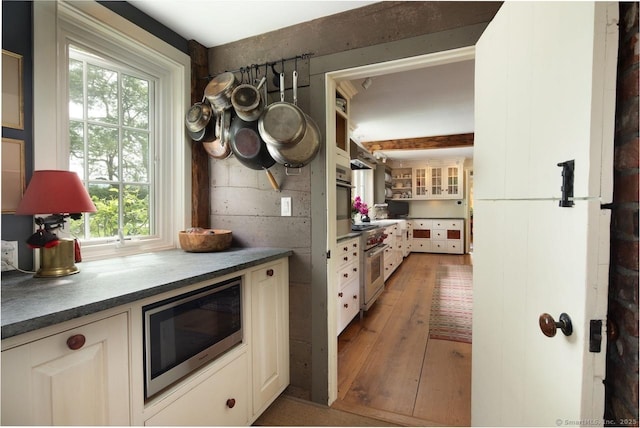 12 Popple Swamp Rd, Cornwall, CT 06754 - kitchen with appliances with stainless steel finishes, hardwood / wood-style flooring, and dark countertops