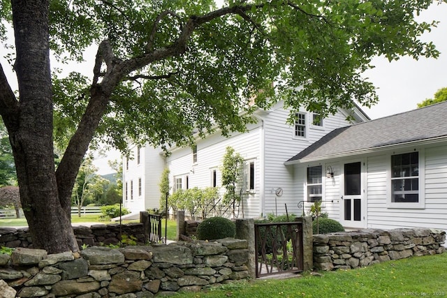 12 Popple Swamp Rd, Cornwall, CT 06754 - rear view of property with a gate and a shingled roof