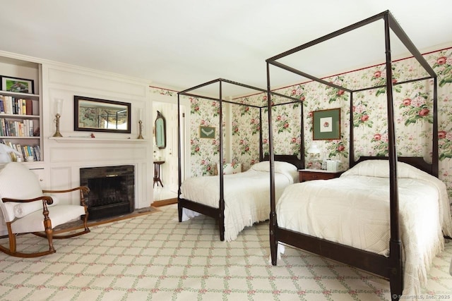 12 Popple Swamp Rd, Cornwall, CT 06754 - carpeted bedroom with a large fireplace and ornamental molding