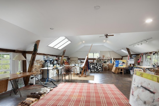 12 Popple Swamp Rd, Cornwall, CT 06754 - dining area with vaulted ceiling, healthy amount of natural light, and a ceiling fan
