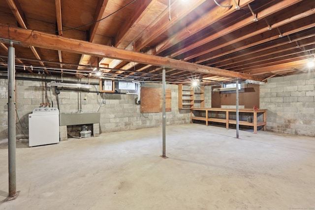 1 Old Middle Rd, New Milford, CT 06776 - unfinished basement with washer / clothes dryer and a sink