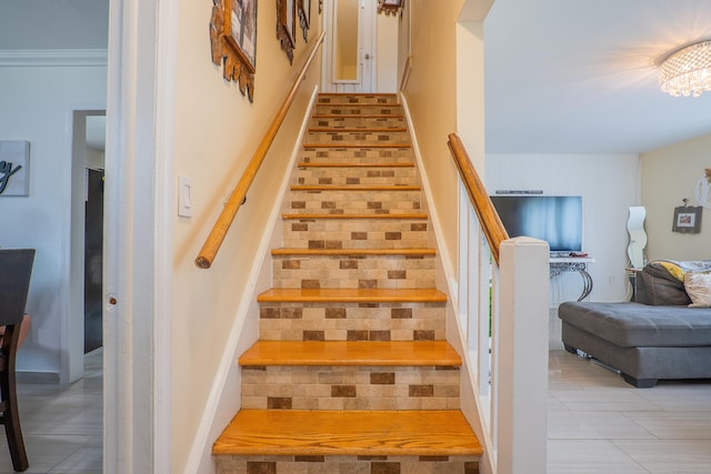 51 Park Ave Unit 2-13, Danbury, CT 06810 - stairs with tile patterned floors