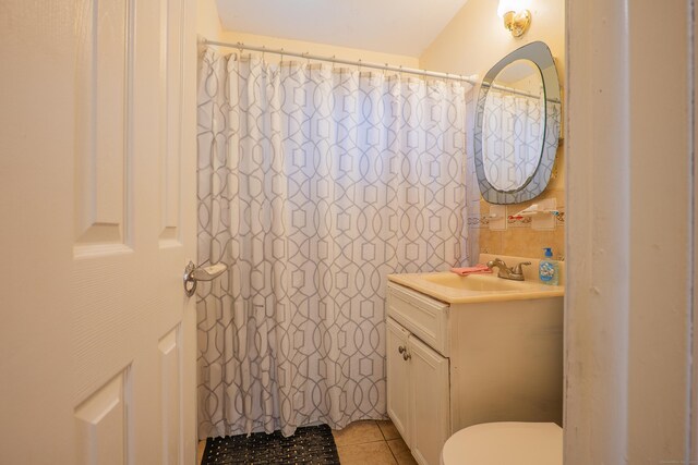 51 Park Ave Unit 2-13, Danbury, CT 06810 - full bathroom with vanity, tile patterned flooring, and a shower with shower curtain