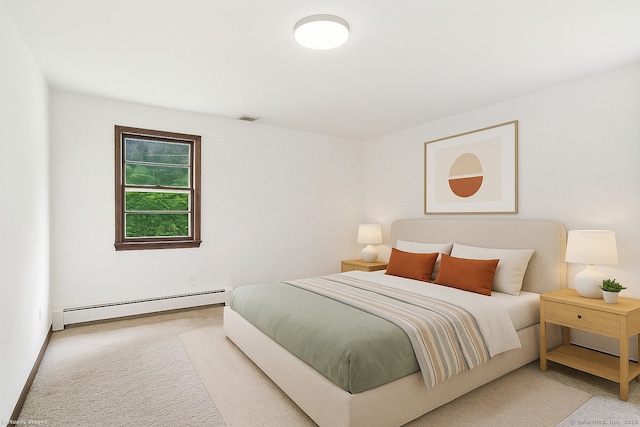 256 W Rocks Rd, Norwalk, CT 06851 - bedroom with baseboard heating and light carpet